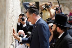 Mitt Romney at the Western (Wailing) Wall in Jerusalem