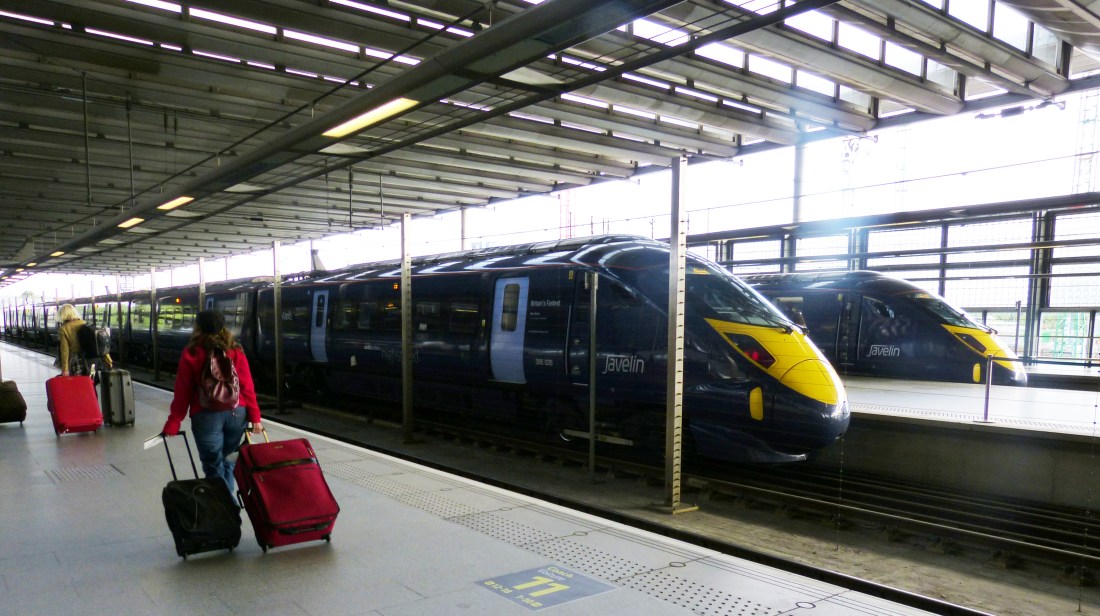 On the platform at London’s St Pancras International Station