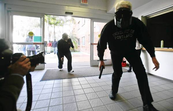 San Diego State simulate a police team searching for a gunman