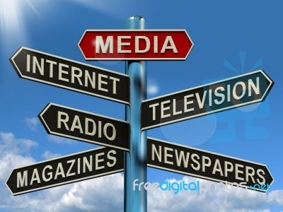 News Media Sign Post