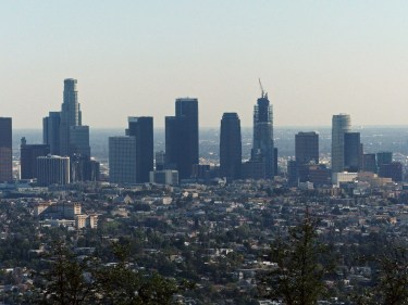Downtown LA with New tallest bldg under construction