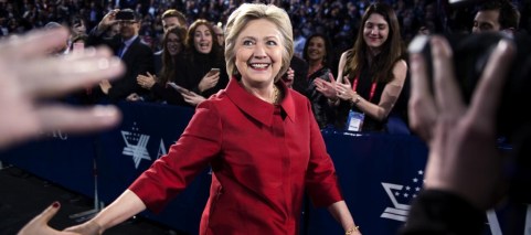 Hillary Clinton looking happy